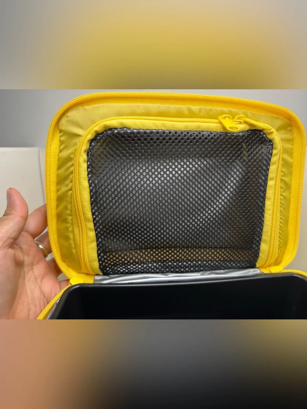 Ozark Trail Yellow and White Striped Soft-Sided Cooler
